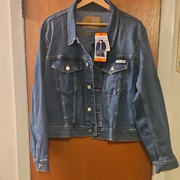 Calvin Klein Jackets & Blazers - Calvin Klein Women's Dark Blue Denim Jacket